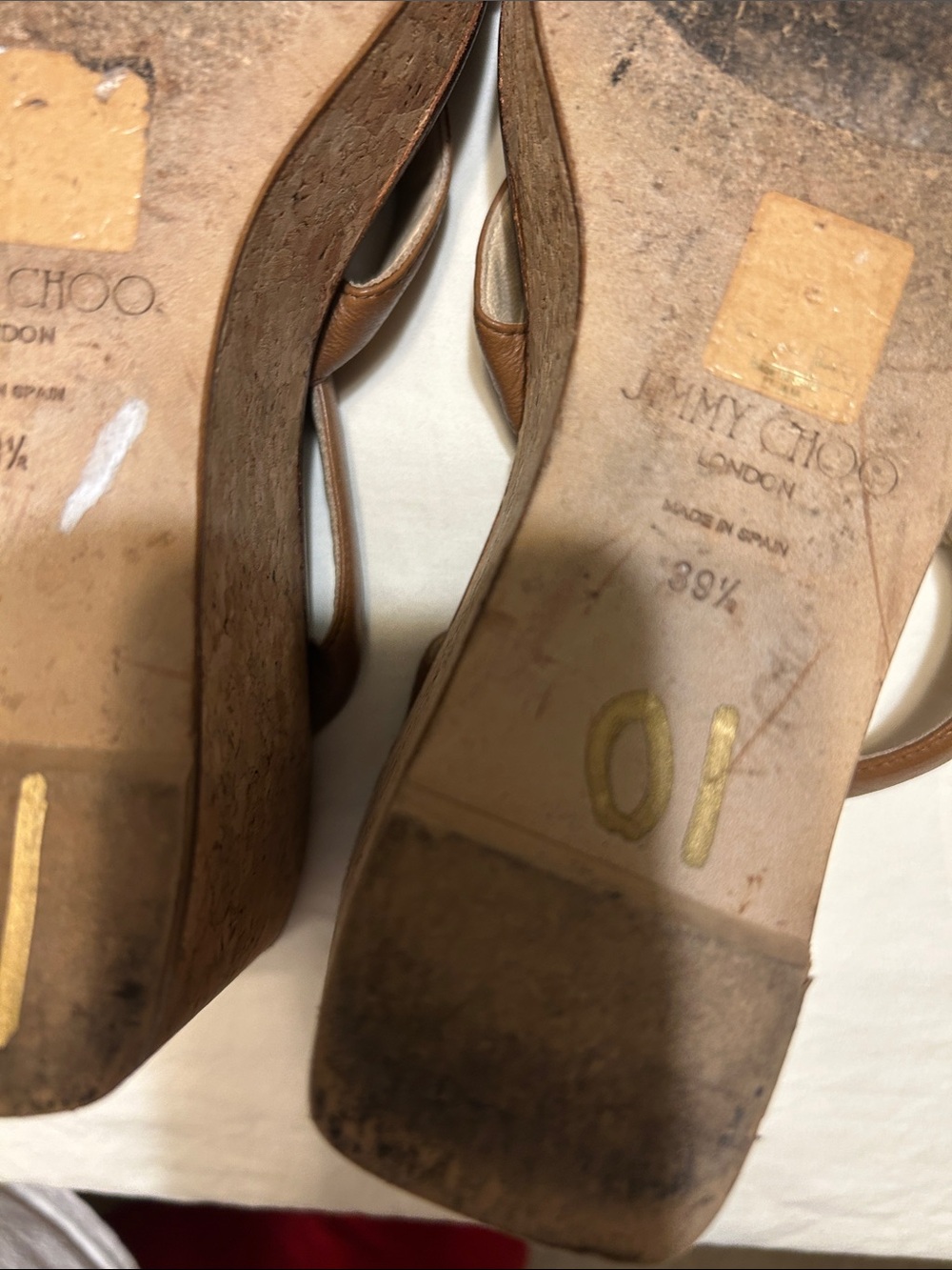 Jimmy Choo Tan Brown Leather Strappy Heeled Sandals - Picture 7 of 14
